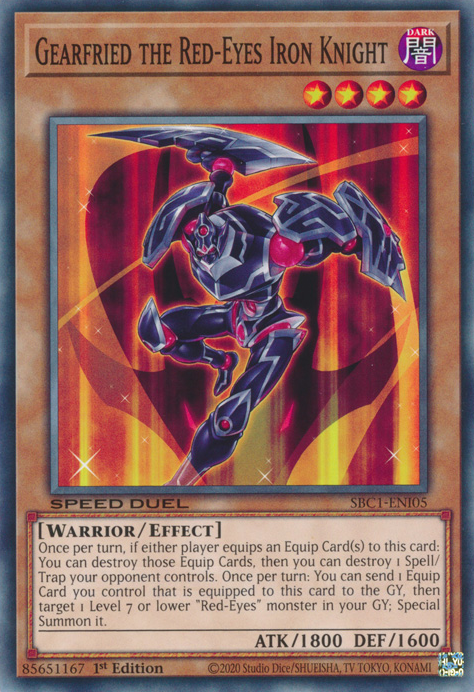 Gearfried the Red-Eyes Iron Knight, Speed Duel: Streets of Battle City · SBC1-ENI05