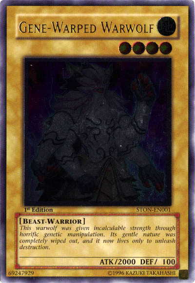 Gene-Warped Warwolf, Strike of Neos Sneak Peek Participation Card · STON-EN001