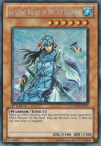 General Raiho of the Ice Barrier, Hidden Arsenal 4: Trishula's Triumph · HA04-EN025