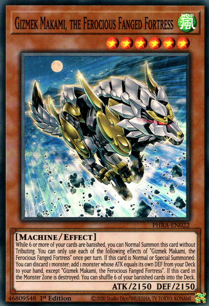 Gizmek Makami, the Ferocious Fanged Fortress, Phantom Rage Premiere! promotional card · PHRA-EN022