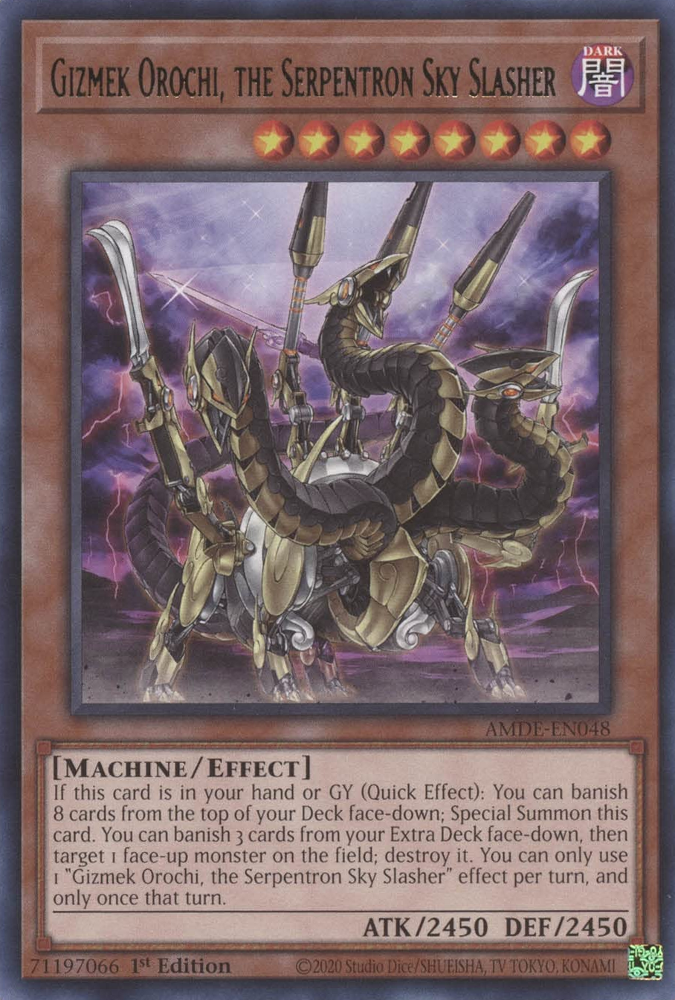 Gizmek Orochi, the Serpentron Sky Slasher, Amazing Defenders · AMDE-EN048