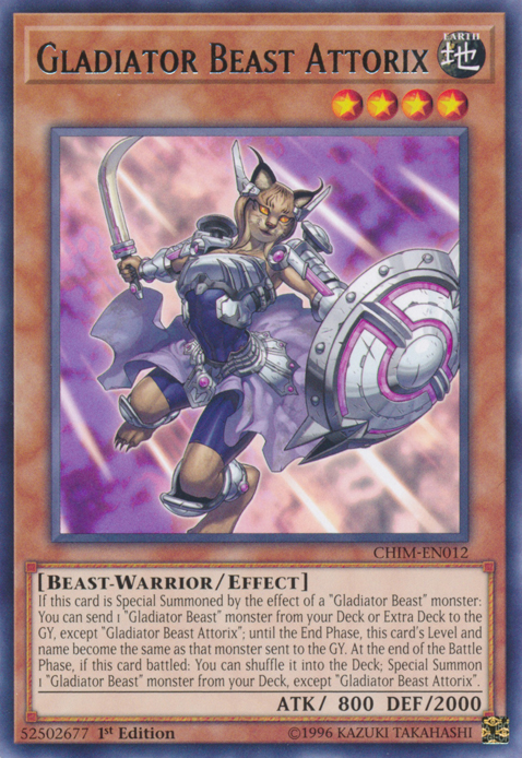 Gladiator Beast Attorix, Chaos Impact Sneak Peek Participation Card · CHIM-EN012