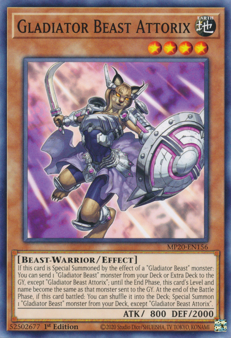 Gladiator Beast Attorix, 2020 Tin of Lost Memories · MP20-EN156