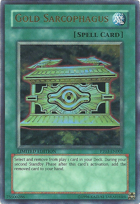 Gold Sarcophagus, Pharaoh Tour 2007 promotional cards · PT03-EN001