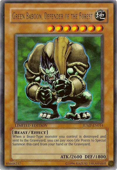 Green Baboon, Defender of the Forest, Shonen Jump May 2006 subscription bonus · JUMP-EN014