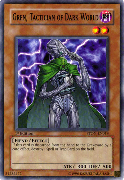 Gren, Tactician of Dark World, Strike of Neos Sneak Peek Participation Card · STON-EN019