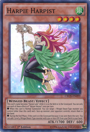 Harpie Harpist, Crossed Souls Sneak Peek Participation Card · CROS-EN099