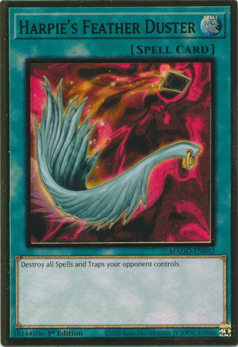 Harpie's Feather Duster, Maximum Gold · MAGO-EN042