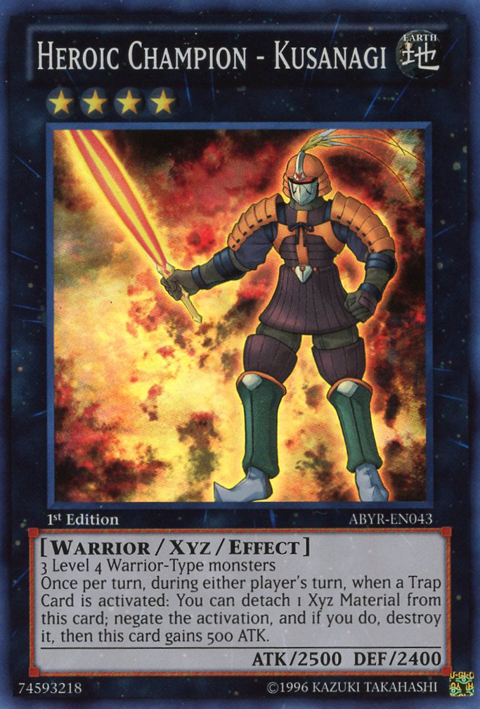 Heroic Champion - Kusanagi, Abyss Rising Sneak Peek Participation Card · ABYR-EN043