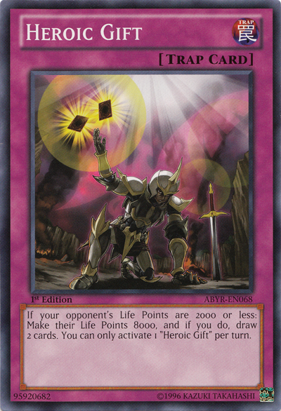 Heroic Gift, Abyss Rising Sneak Peek Participation Card · ABYR-EN068
