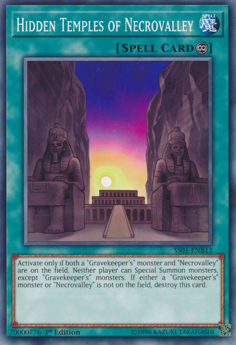 Hidden Temples of Necrovalley, Speed Duel Starter Decks: Destiny Masters · SS01-ENB13