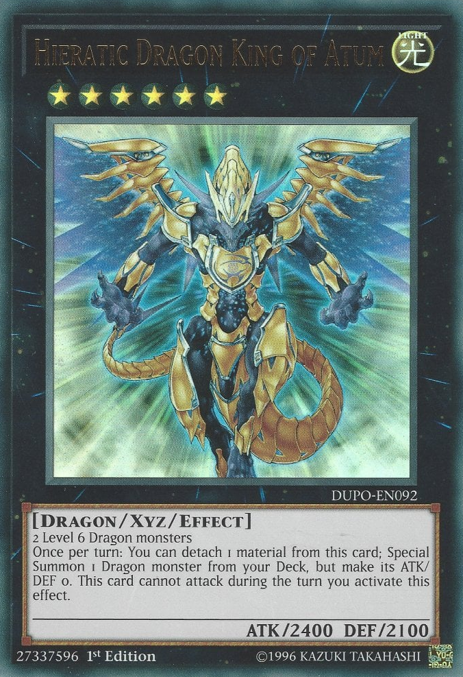 Hieratic Dragon King of Atum, Duel Power · DUPO-EN092
