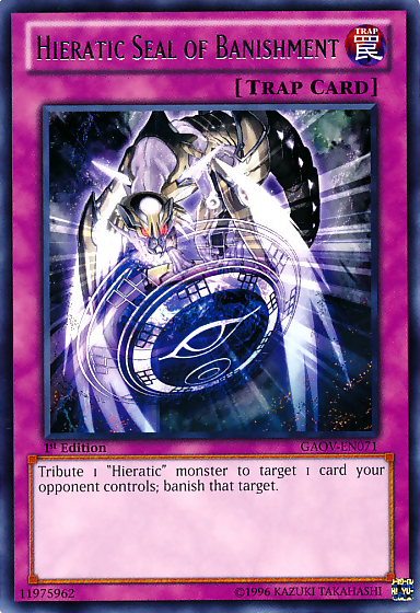 Hieratic Seal of Banishment, Galactic Overlord Sneak Peek Participation Card · GAOV-EN071