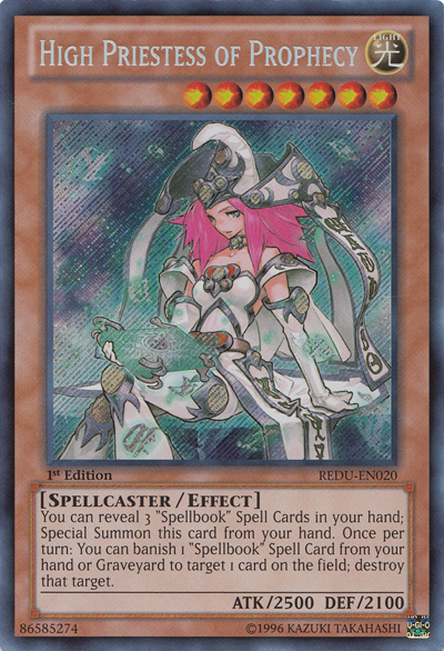 High Priestess of Prophecy, Return of the Duelist Sneak Peek Participation Card · REDU-EN020