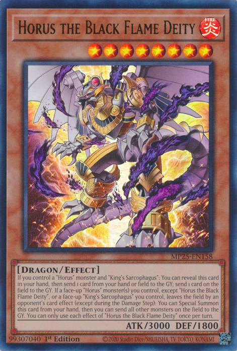 Horus the Black Flame Deity, 2025 Mega-Pack Tin · MP25-EN158