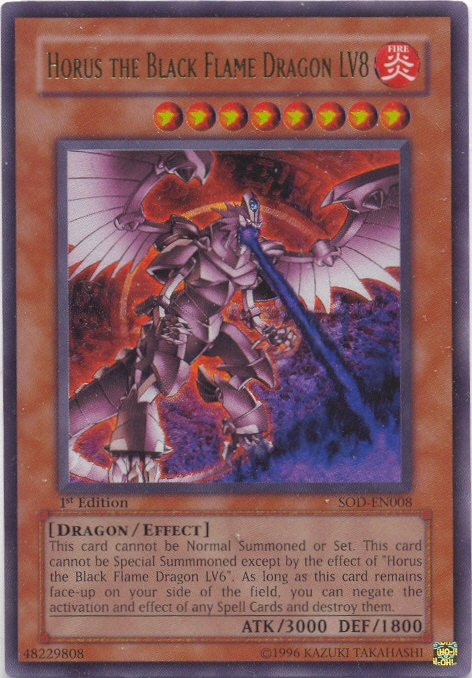 Horus the Black Flame Dragon LV8, Soul of the Duelist · SOD-EN008