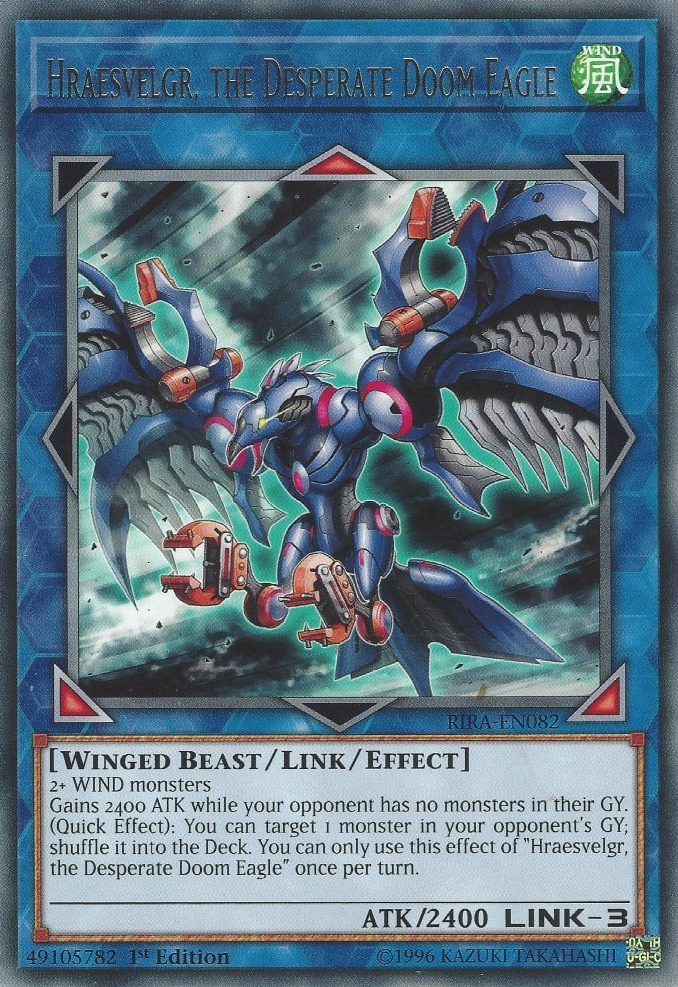 Hraesvelgr, the Desperate Doom Eagle, Rising Rampage Sneak Peek Participation Card · RIRA-EN082