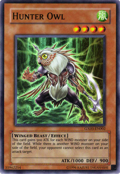 Hunter Owl, Yu-Gi-Oh! GX Spirit Caller promotional cards · GX03-EN002