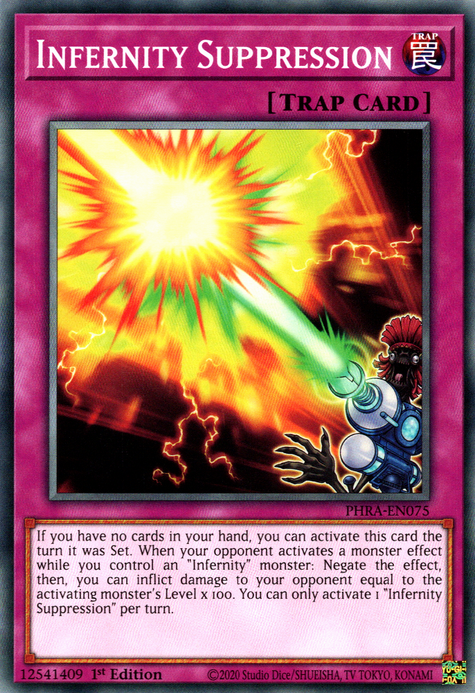 Infernity Suppression, Phantom Rage Premiere! promotional card · PHRA-EN075