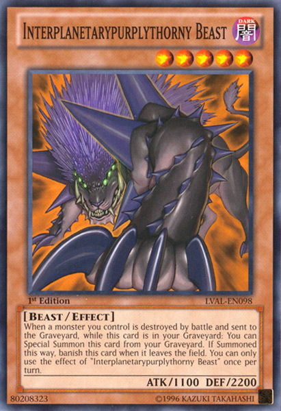 Interplanetarypurplythorny Beast, Legacy of the Valiant Sneak Peek Participation Card · LVAL-EN098