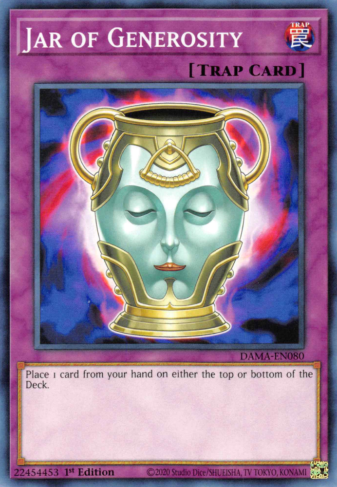 Jar of Generosity, Dawn of Majesty Premiere! promotional card · DAMA-EN080