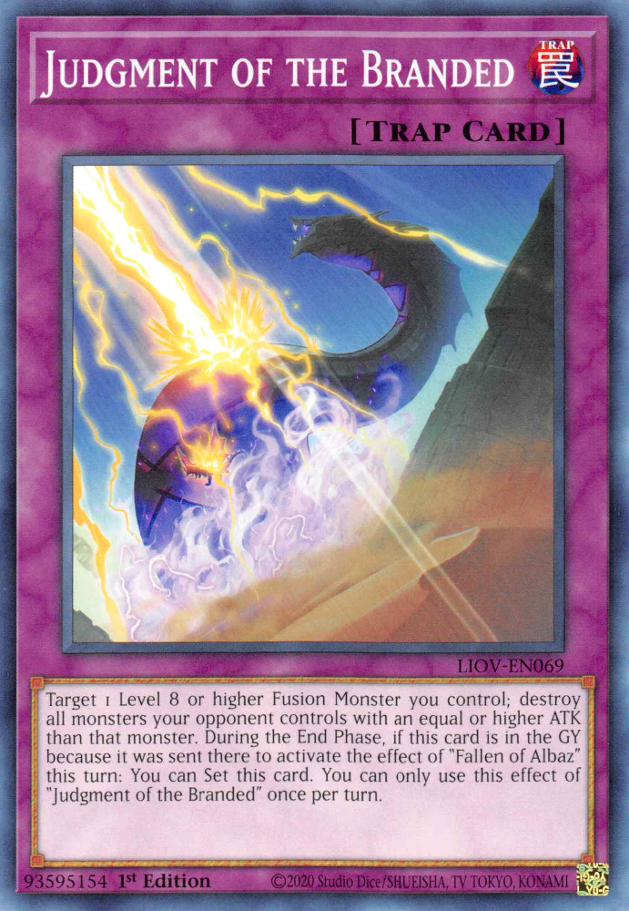 Judgment of the Branded, Lightning Overdrive Premiere! promotional card · LIOV-EN069