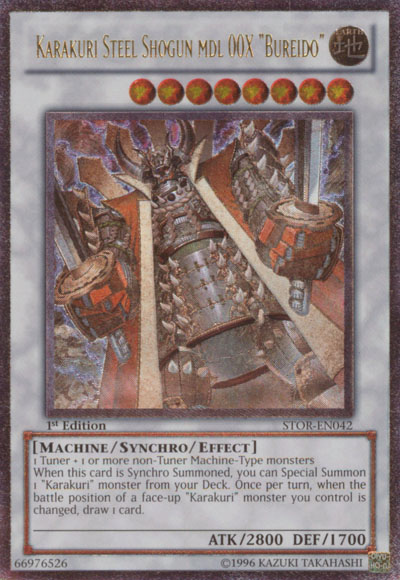 Karakuri Steel Shogun mdl 00X "Bureido", Storm of Ragnarok Sneak Peek Participation Card · STOR-EN042
