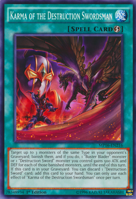 Karma of the Destruction Swordsman, 2016 Mega-Tin Mega Pack · MP16-EN216