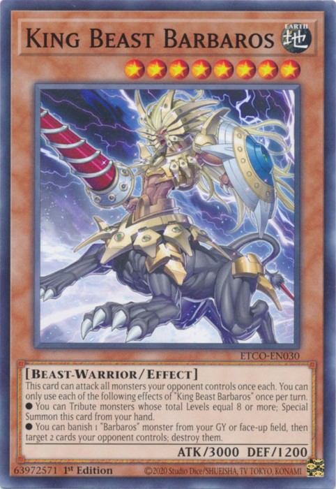 King Beast Barbaros, Eternity Code Premiere! promotional card · ETCO-EN030