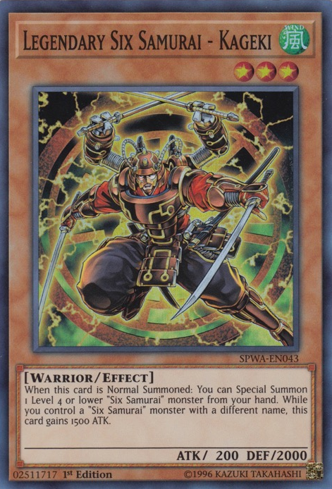 Legendary Six Samurai - Kageki, Spirit Warriors · SPWA-EN043