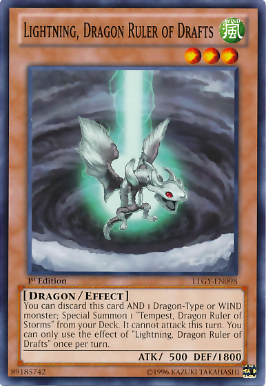 Lightning, Dragon Ruler of Drafts, Lord of the Tachyon Galaxy Sneak Peek Participation Card · LTGY-EN098