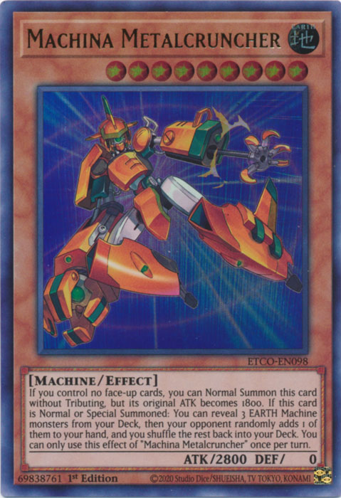 Machina Metalcruncher, Eternity Code Premiere! promotional card · ETCO-EN098