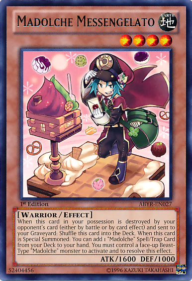 Madolche Messengelato, Abyss Rising Sneak Peek Participation Card · ABYR-EN027