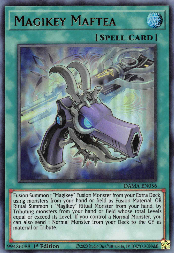 Magikey Maftea, Dawn of Majesty Premiere! promotional card · DAMA-EN056