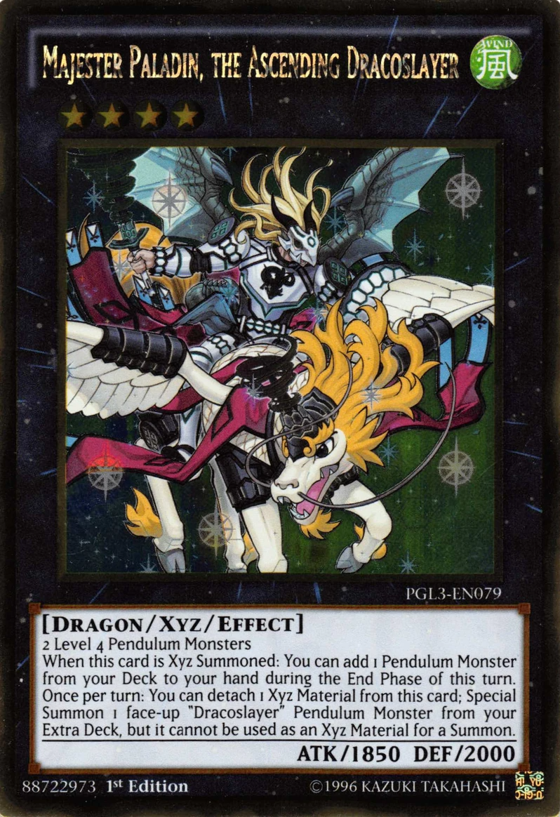 Majester Paladin, the Ascending Dracoslayer, Premium Gold: Infinite Gold · PGL3-EN079