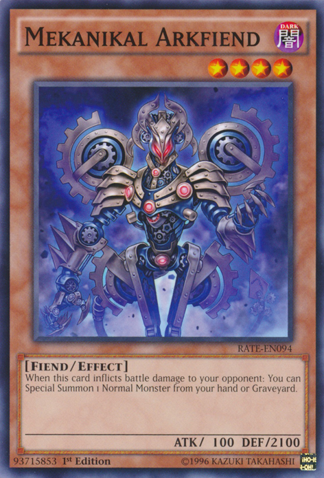 Mekanikal Arkfiend, Raging Tempest Sneak Peek Participation Card · RATE-EN094