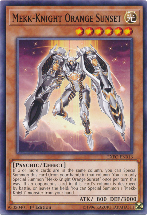 Mekk-Knight Orange Sunset, Extreme Force Sneak Peek Participation Card · EXFO-EN016