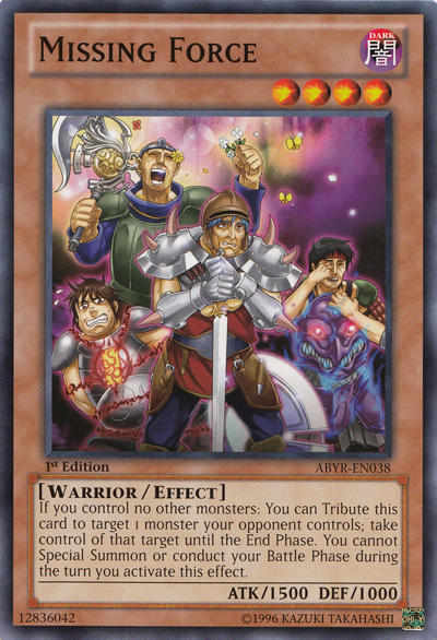 Missing Force, Abyss Rising Sneak Peek Participation Card · ABYR-EN038