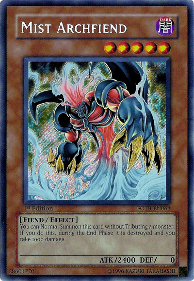 Mist Archfiend, Force of the Breaker Sneak Peek Participation Card · FOTB-EN064
