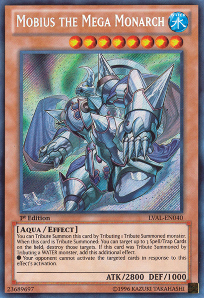 Mobius the Mega Monarch, Legacy of the Valiant Sneak Peek Participation Card · LVAL-EN040