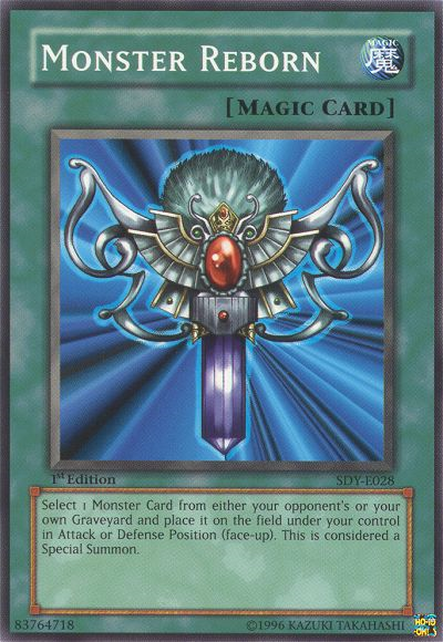 Monster Reborn, Summoned Skull Sample promotional card · SDY-E028
