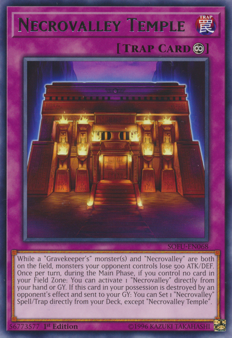 Necrovalley Temple, Soul Fusion Sneak Peek Participation Card · SOFU-EN068