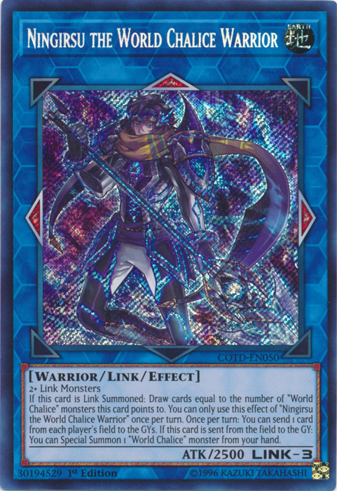Ningirsu the World Chalice Warrior, Code of the Duelist Sneak Peek Participation Card · COTD-EN050