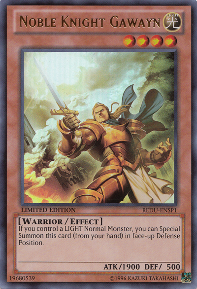 Noble Knight Gawayn, Return of the Duelist Sneak Peek Participation Card · REDU-ENSP1