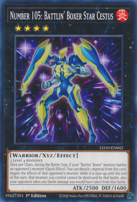 Number 105: Battlin' Boxer Star Cestus, Legendary Duelists: Soulburning Volcano · LD10-EN042
