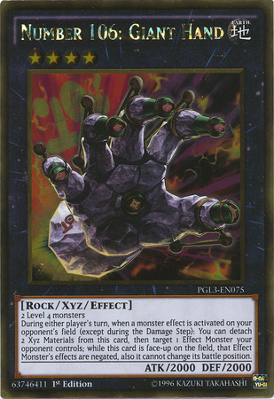 Number 106: Giant Hand, Premium Gold: Infinite Gold · PGL3-EN075