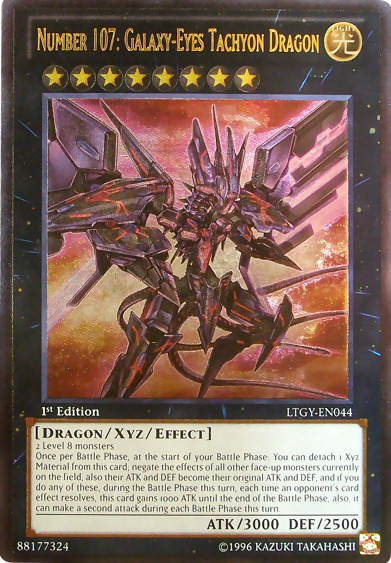 Number 107: Galaxy-Eyes Tachyon Dragon, Lord of the Tachyon Galaxy Sneak Peek Participation Card · LTGY-EN044