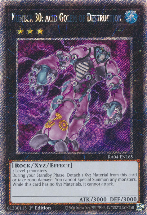 Number 30: Acid Golem of Destruction, Quarter Century Stampede · RA04-EN165