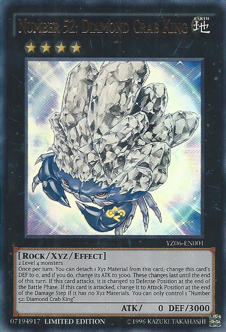 Number 52: Diamond Crab King, Yu-Gi-Oh! ZEXAL Volume 6 promotional card · YZ06-EN001