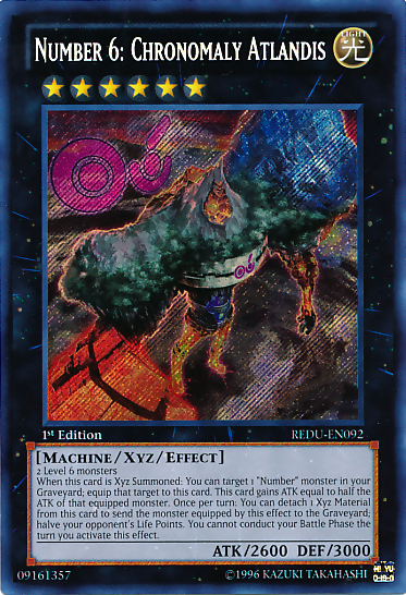 Number 6: Chronomaly Atlandis, Return of the Duelist Sneak Peek Participation Card · REDU-EN092